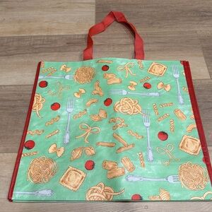 Pasta print reusable tote bag